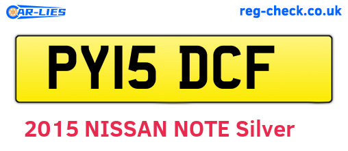PY15DCF are the vehicle registration plates.
