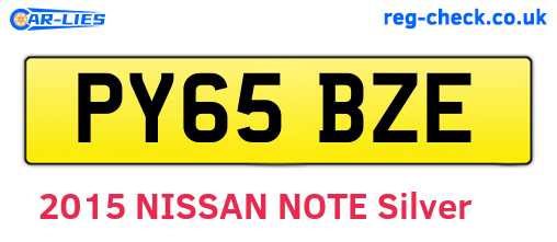 PY65BZE are the vehicle registration plates.