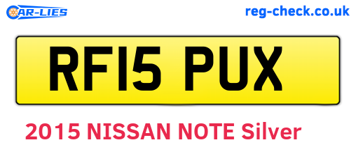 RF15PUX are the vehicle registration plates.