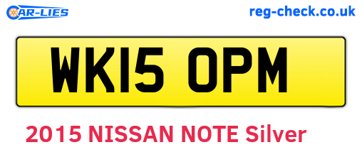 WK15OPM are the vehicle registration plates.