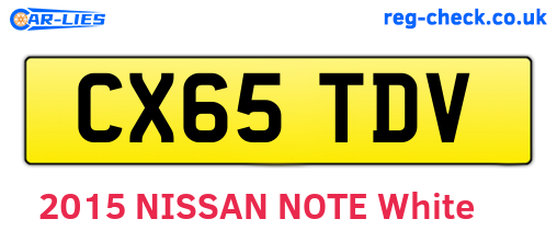 CX65TDV are the vehicle registration plates.