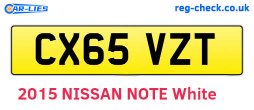 CX65VZT are the vehicle registration plates.