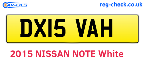DX15VAH are the vehicle registration plates.
