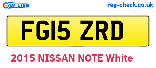 FG15ZRD are the vehicle registration plates.