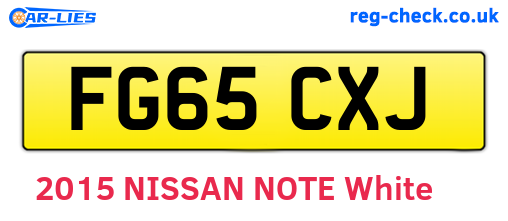 FG65CXJ are the vehicle registration plates.