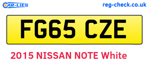 FG65CZE are the vehicle registration plates.