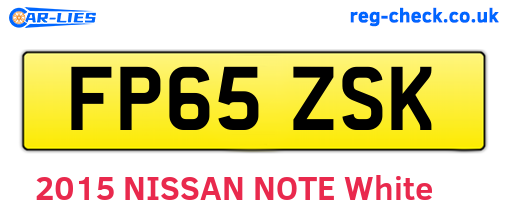 FP65ZSK are the vehicle registration plates.