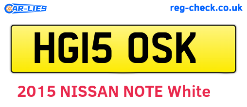 HG15OSK are the vehicle registration plates.