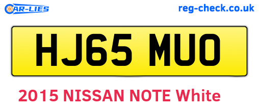 HJ65MUO are the vehicle registration plates.