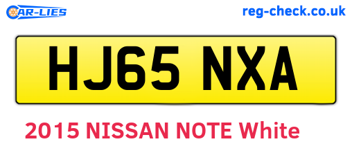 HJ65NXA are the vehicle registration plates.