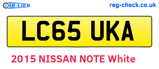 LC65UKA are the vehicle registration plates.