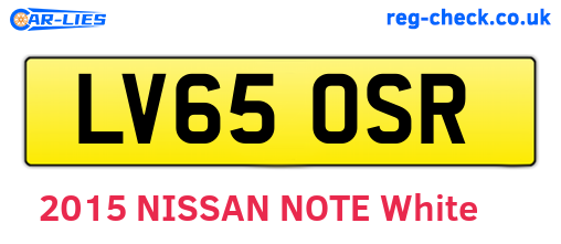 LV65OSR are the vehicle registration plates.