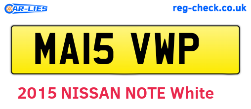 MA15VWP are the vehicle registration plates.