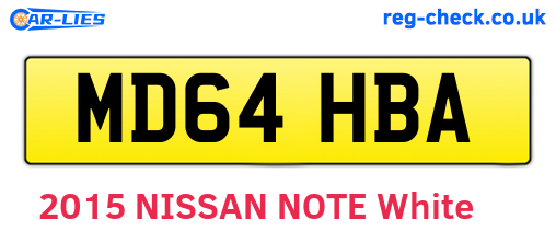 MD64HBA are the vehicle registration plates.