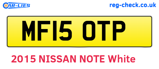 MF15OTP are the vehicle registration plates.