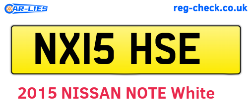NX15HSE are the vehicle registration plates.