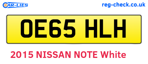 OE65HLH are the vehicle registration plates.