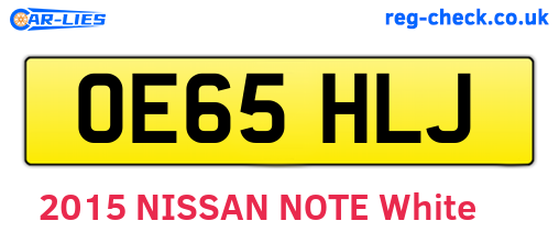 OE65HLJ are the vehicle registration plates.