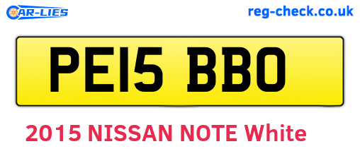 PE15BBO are the vehicle registration plates.