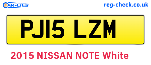 PJ15LZM are the vehicle registration plates.