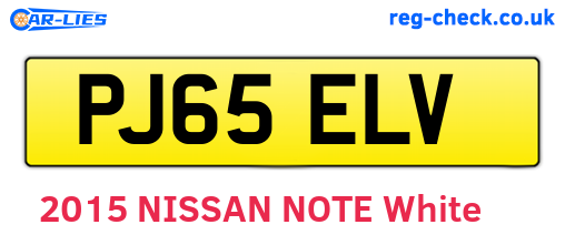 PJ65ELV are the vehicle registration plates.