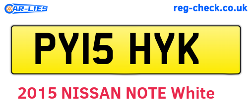 PY15HYK are the vehicle registration plates.