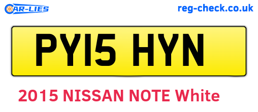 PY15HYN are the vehicle registration plates.
