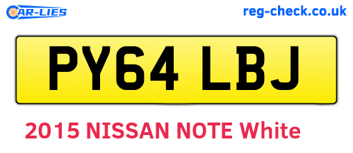 PY64LBJ are the vehicle registration plates.
