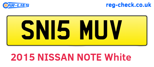 SN15MUV are the vehicle registration plates.