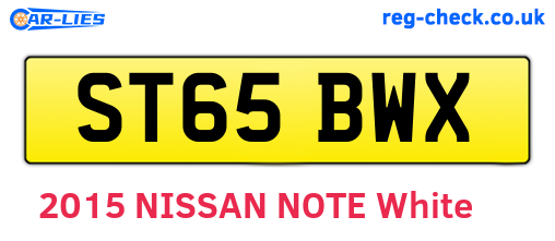 ST65BWX are the vehicle registration plates.