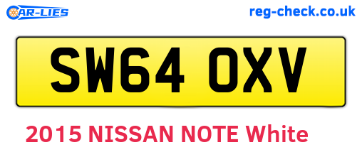 SW64OXV are the vehicle registration plates.