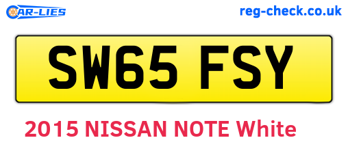 SW65FSY are the vehicle registration plates.