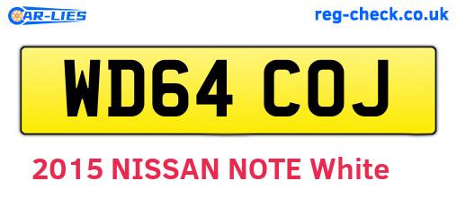 WD64COJ are the vehicle registration plates.