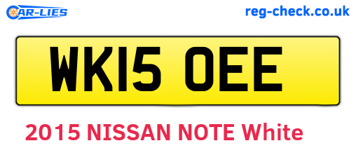 WK15OEE are the vehicle registration plates.