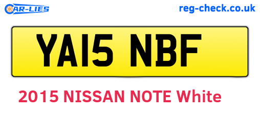 YA15NBF are the vehicle registration plates.