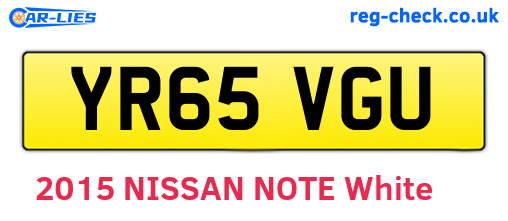 YR65VGU are the vehicle registration plates.