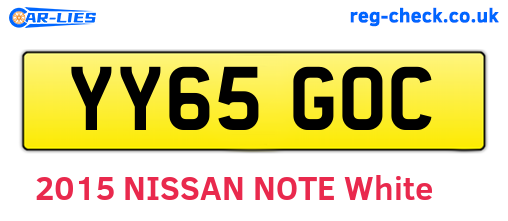 YY65GOC are the vehicle registration plates.