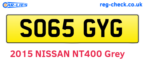 SO65GYG are the vehicle registration plates.