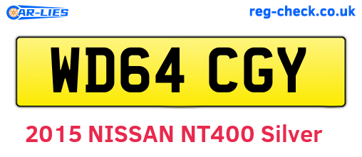 WD64CGY are the vehicle registration plates.