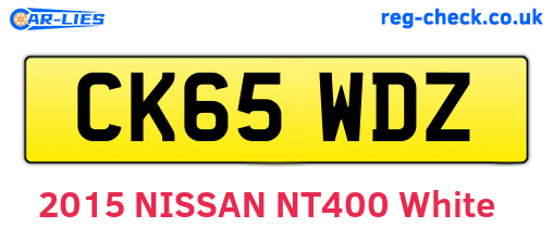 CK65WDZ are the vehicle registration plates.