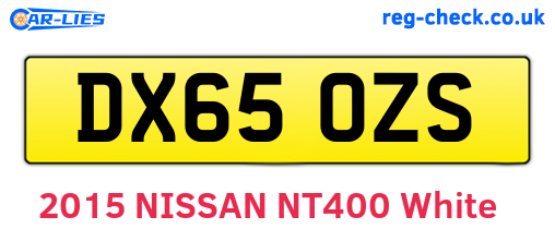 DX65OZS are the vehicle registration plates.