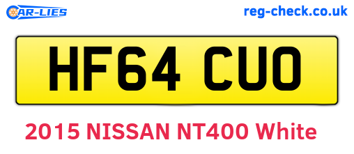 HF64CUO are the vehicle registration plates.