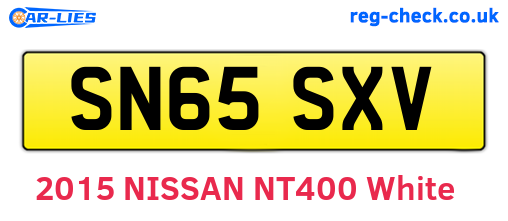 SN65SXV are the vehicle registration plates.