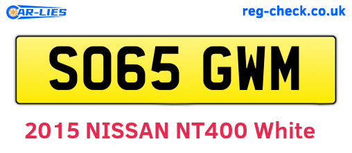 SO65GWM are the vehicle registration plates.