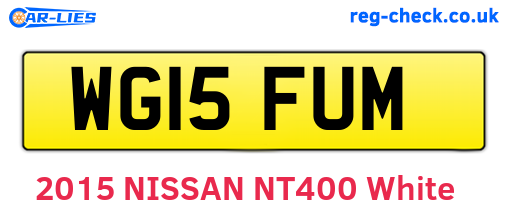 WG15FUM are the vehicle registration plates.