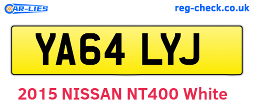 YA64LYJ are the vehicle registration plates.