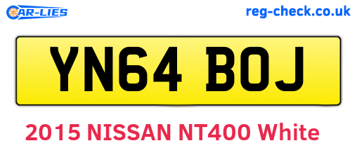 YN64BOJ are the vehicle registration plates.