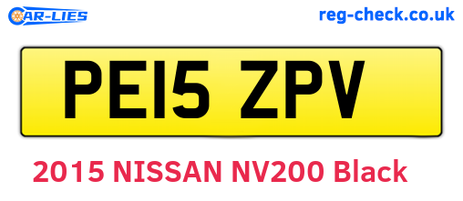 PE15ZPV are the vehicle registration plates.