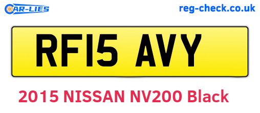 RF15AVY are the vehicle registration plates.