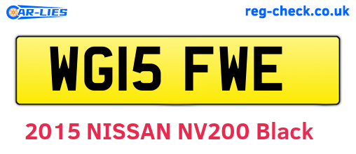 WG15FWE are the vehicle registration plates.